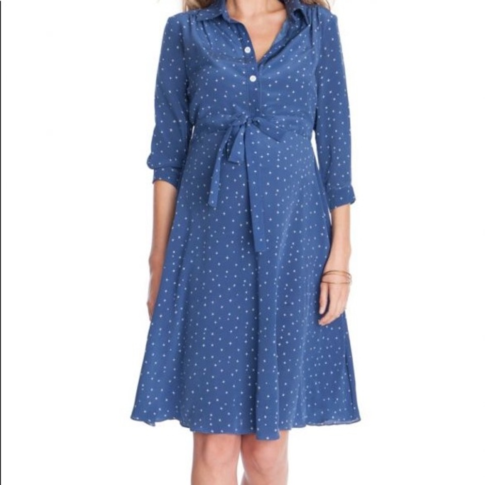 Seraphine size 4 Star Print maternity dress
